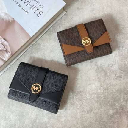 Michael Kors Greenwich Medium Signature Logo Trifold Wallet