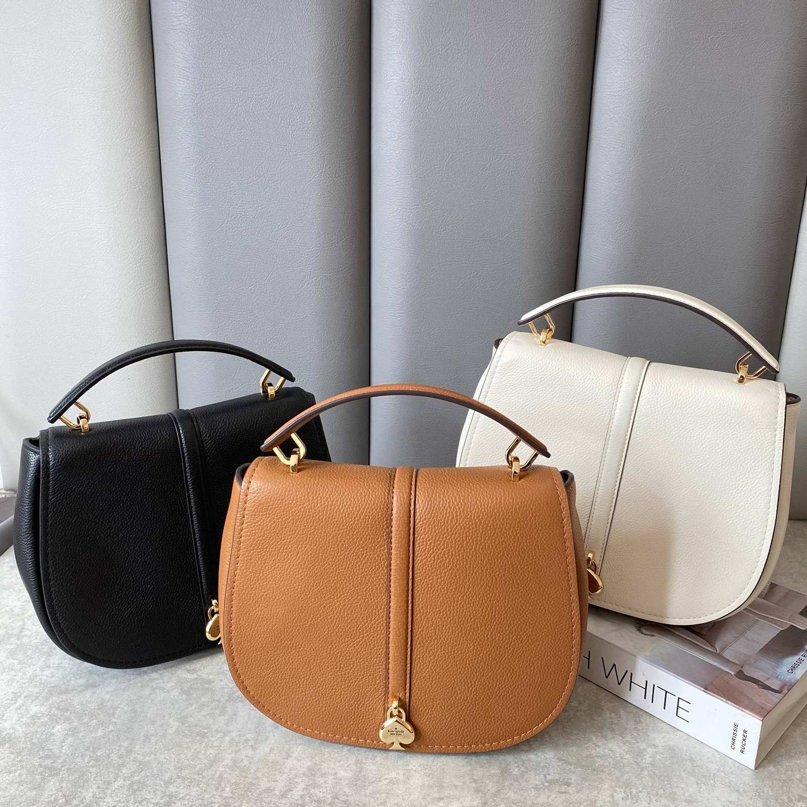 photo_6107208792585391776_w Kate Spade Kayla Pebbled Leather Saddle Bag - Image 1