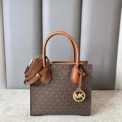 Michael Kors Mercer Medium Logo & Leather Accordion Crossbody Bag