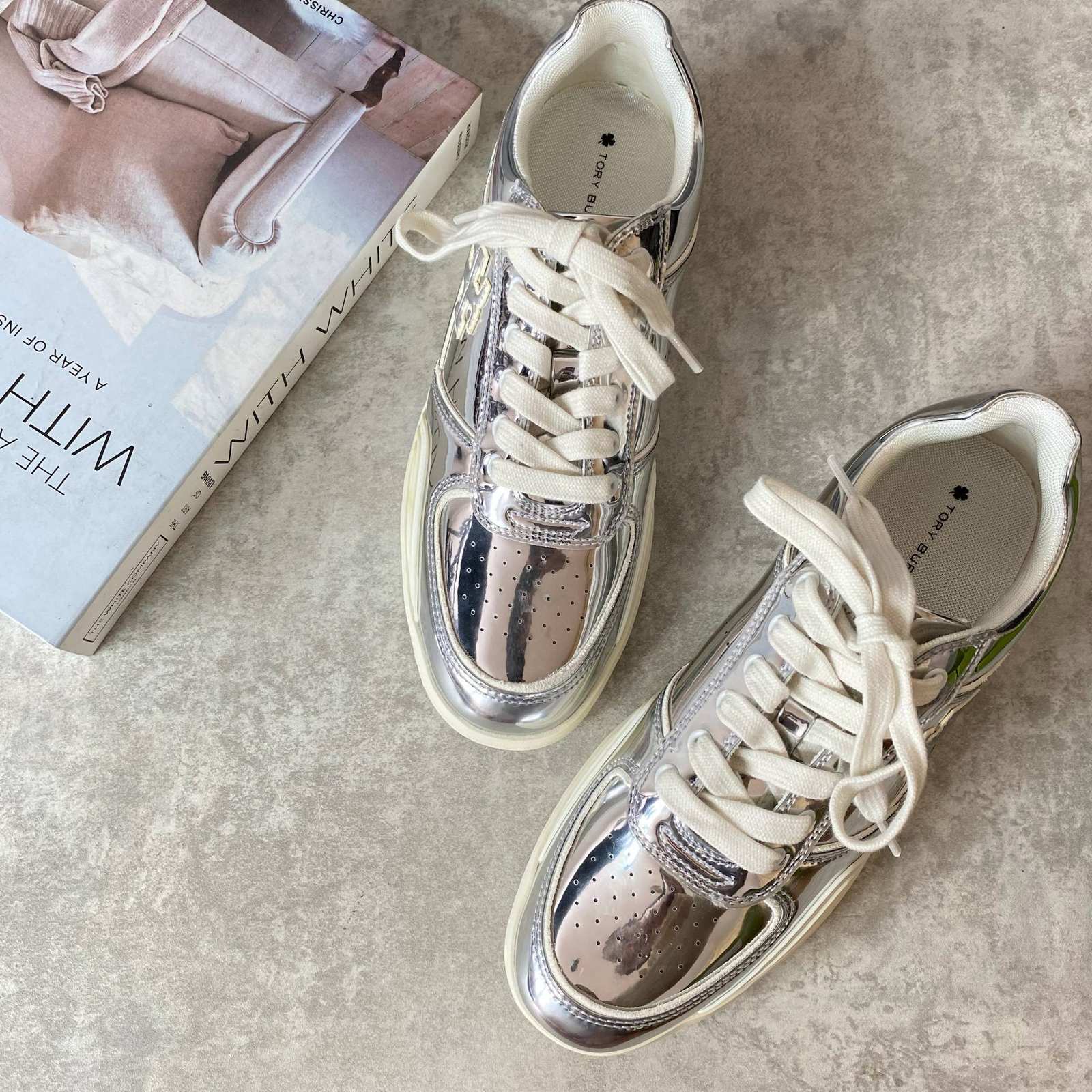 photo_6109460592399080237_w Tory Burch Clover Court Metallic - Image 1