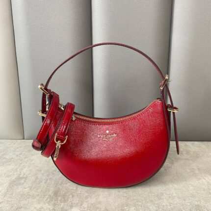 Kate Spade Nova Textured Patent Leather Small Crescent Shoulder Bag
