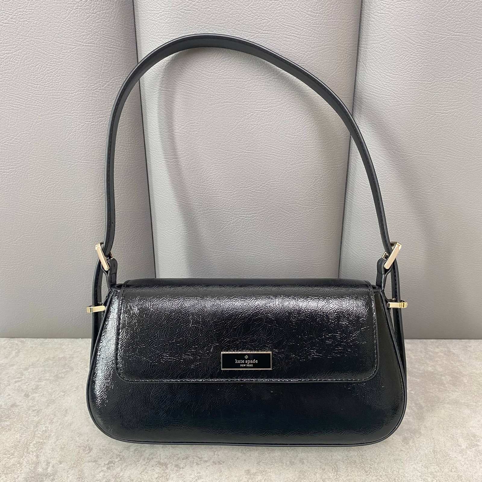 photo_6289802472410779246_w (3) Kate Spade Bridget Crinkle Patent Small Flap Shoulder - Image 1