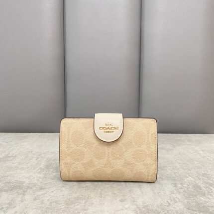 Coach Medium Corner Zip Wallet In Signature